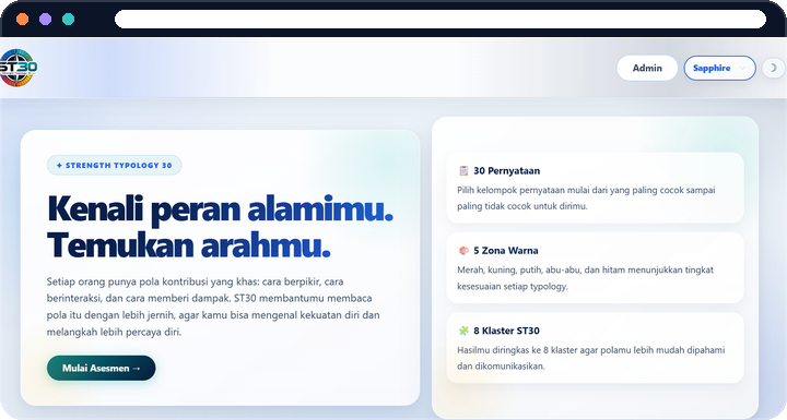 Tampilan ST30 versi baru di temubakat.com/este30